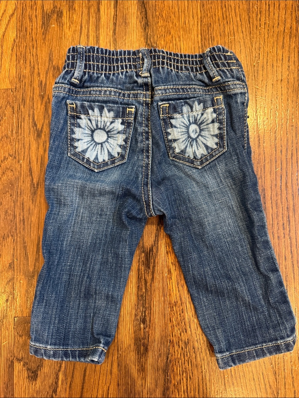Baby Tommy Hilfiger Dark Blue Denim Jeans with Light Blue Daisy Back Pockets